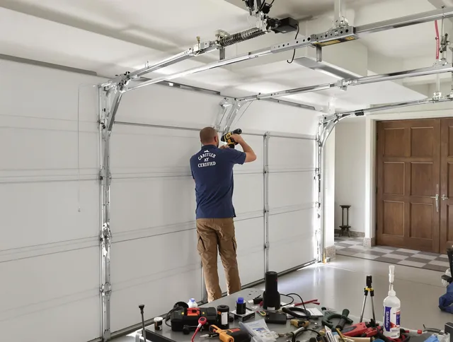 North Smithfield Garage Door Repair certified technician performing precision garage door repair in North Smithfield