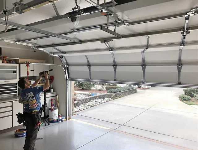 Garage door track repair service by North Smithfield Garage Door Repair in North Smithfield